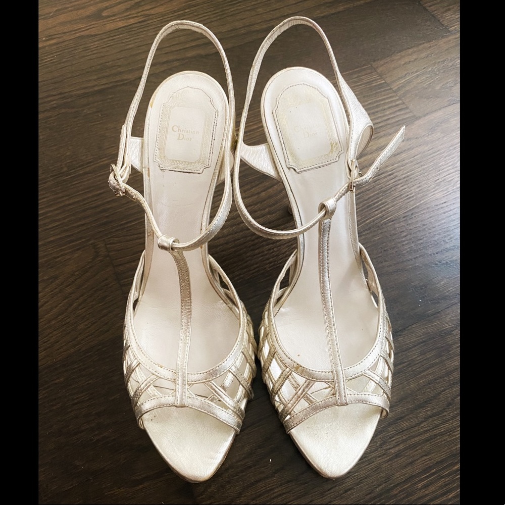 Christian Dior Gold Sandals
